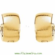 14kt White 11.50 mm PAIR Polished HINGED EARRING