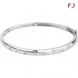 14kt White 1/2 CTTW Polished DIAMOND BANGLE BRACELET