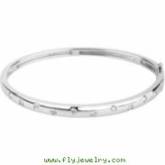 14kt White 1/2 CTTW Polished DIAMOND BANGLE BRACELET