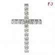 14kt White 1/3 CTTW PENDANT Polished PETITE DIAMOND CROSS