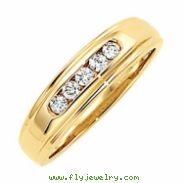 14kt White 1/3CTTW, SI2-3, GH Polished GENTS DIAMOND RING