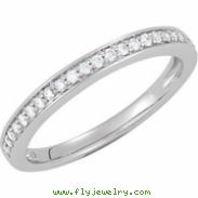 14kt White 1/5 CT TW BAND Polished BRIDAL ENGAGEMENT SEMI SET