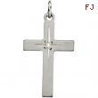 14kt White 13.00X09.00 MM Polished CROSS PENDANT W/DIAMOND