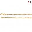 14kt White 16 INCH Polished 01.50MM ROPE CHAIN (REP CH505)