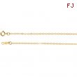 14kt White 16 INCH Polished LASERED TITAN GOLD CABLE CHAIN