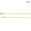 14kt White 16 INCH Polished LASERED TITAN GOLD CABLE CHAIN