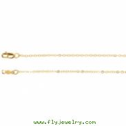 14kt White 16 INCH Polished LASERED TITAN GOLD CABLE CHAIN