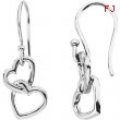 14kt White 16.50X9.50 MM PAIR Polished METAL HOOK HEART EARRING