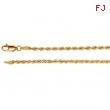 14kt White 18 INCH Polished 02.50MM ROPE CHAIN (REP CH507)