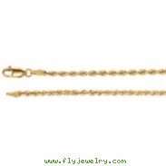 14kt White 18 INCH Polished 02.50MM ROPE CHAIN (REP CH507)