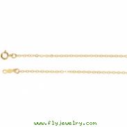 14kt White 20 INCH Polished LASERED TITAN GOLD CABLE CHAIN