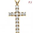 14kt White 24.00X15.00 mm Cross Pendant with Diamond