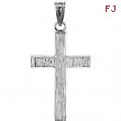 14kt White 24.00X16.00 MM Polished CROSS PENDANT