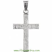 14kt White 24.00X16.00 MM Polished CROSS PENDANT