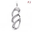 14kt White 25.00X08.50 MM Polished METAL FASHION PENDANT