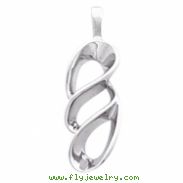 14kt White 25.00X08.50 MM Polished METAL FASHION PENDANT