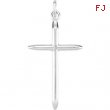 14kt White 25.00X15.00 MM Polished CROSS PENDANT