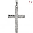 14kt White 30.00X20.00 MM Polished CROSS PENDANT