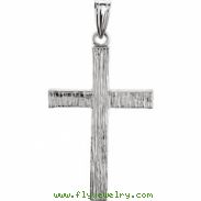 14kt White 30.00X20.00 MM Polished CROSS PENDANT