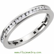 14kt White 3/8 CT TW Polished DIAMOND RING