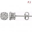 14kt White 3/8 Polished Diamond Earrings