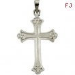 14kt White 33.00X22.00 MM Polished CROSS PENDANT