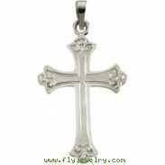 14kt White 33.00X22.00 MM Polished CROSS PENDANT