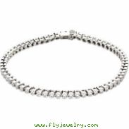 14kt White 3CTTW I1,GH   7 1/4" Polished DIAMOND TENNIS BRACELET 7 1/4"