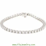 14kt White 4 1/2 CT TW/ 7 1/4 INCH Polished DIAMOND BRACELET