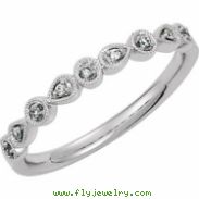 14kt White 7 Polished .04 CTW Diamond Ring