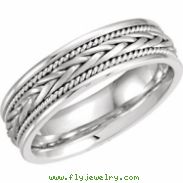 14kt White 7.5 06.75 mm Hand Woven Band