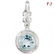 14kt White Aquamarine Genuine Aquamarine and .01CTW GH/I1 Diamond Pendant