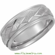 14kt White Band 05.50 NONE Complete No Setting Polished DUO BAND