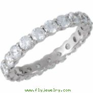14kt White Band 07.00 Complete with Stone ROUND 03.00 MM Polished 2 CTW ETERNITY BAND