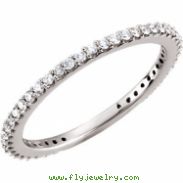 14kt White Band 07.00 Complete with Stone ROUND VARIOUS Polished 1/3 CTW DIAMOND BAND