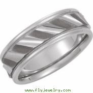 14kt White Band 07.50 NONE Complete No Setting Polished DESIGN DUO BAND