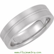 14kt White Band 09.00 06.00 MM Complete No Setting Polished DESIGN BAND