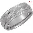 14kt White Band 09.50 NONE Complete No Setting Polished DUO BAND