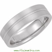 14kt White Band 10.00 06.00 MM Complete No Setting Polished DESIGN BAND