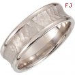 14kt White Band 10.00 07.50 MM Complete No Setting Polished FANCY CARVED BAND