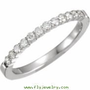 14kt White Band Complete with Stone ROUND 01.70 MM Diamond Polished 1/4CTW DIA ANNIVERSARY BAND