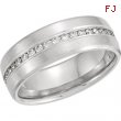 14kt White Band Complete with Stone ROUND 01.70 MM Diamond Polished 3/8CTW DIA ANNIVERSARY BAND