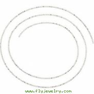 14kt White BULK BY INCH Polished SOLID BEAD CHAIN