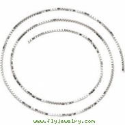 14kt White BULK BY INCH Polished SOLID BOX CHAIN