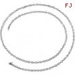 14kt White BULK BY INCH Polished SOLID CABLE CHAIN