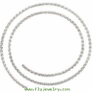 14kt White BULK BY INCH Polished WHEAT CHAIN