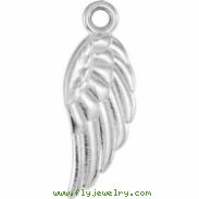 14kt White CHARM Mounting 15.40X05.50 MM Polished POSH MOMMY COLLECTION WING CHM