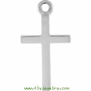 14kt White CHARM Mounting 16.12X08.86 MM Polished POSH MOMMY COLL CROSS CHARM
