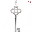 14kt White CHARM W/JUMP RING COMPELTE NO SETTING 24.00X08.25 MM Polished POSH MOMMY KEY CHARM W/JUMP