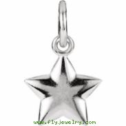 14kt White Charm with Jump Ring Complete No Setting 15.75X09.75 mm Polished Posh Mommy Star Charm wi